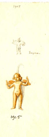 1905, 2 views of cherub from Smyrna
